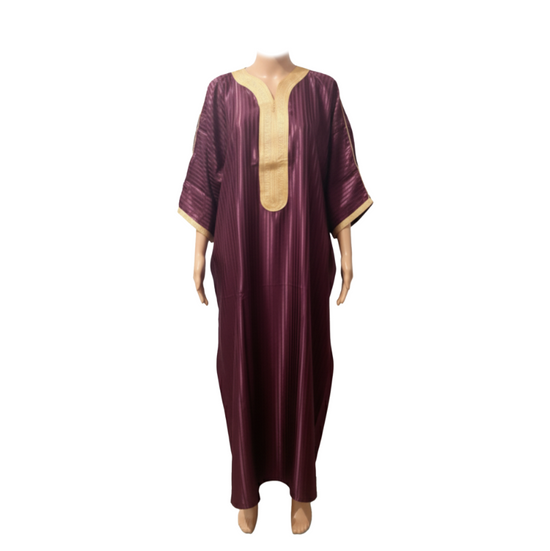 Qamis homme violet et bleu