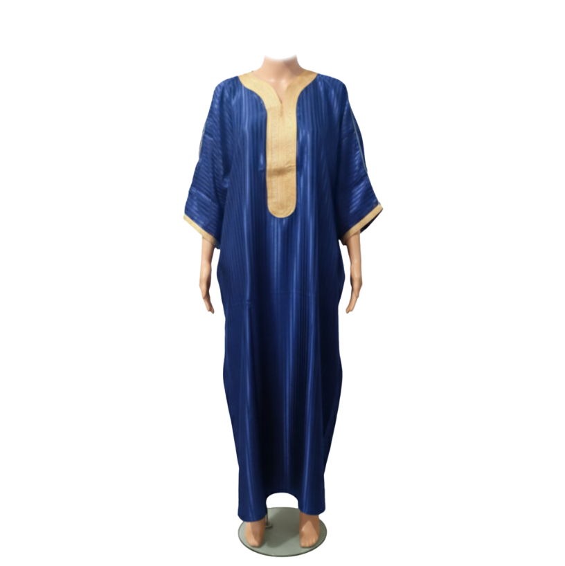 Qamis homme violet et bleu